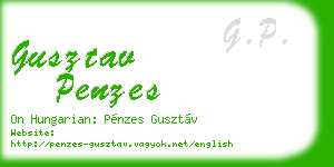 gusztav penzes business card